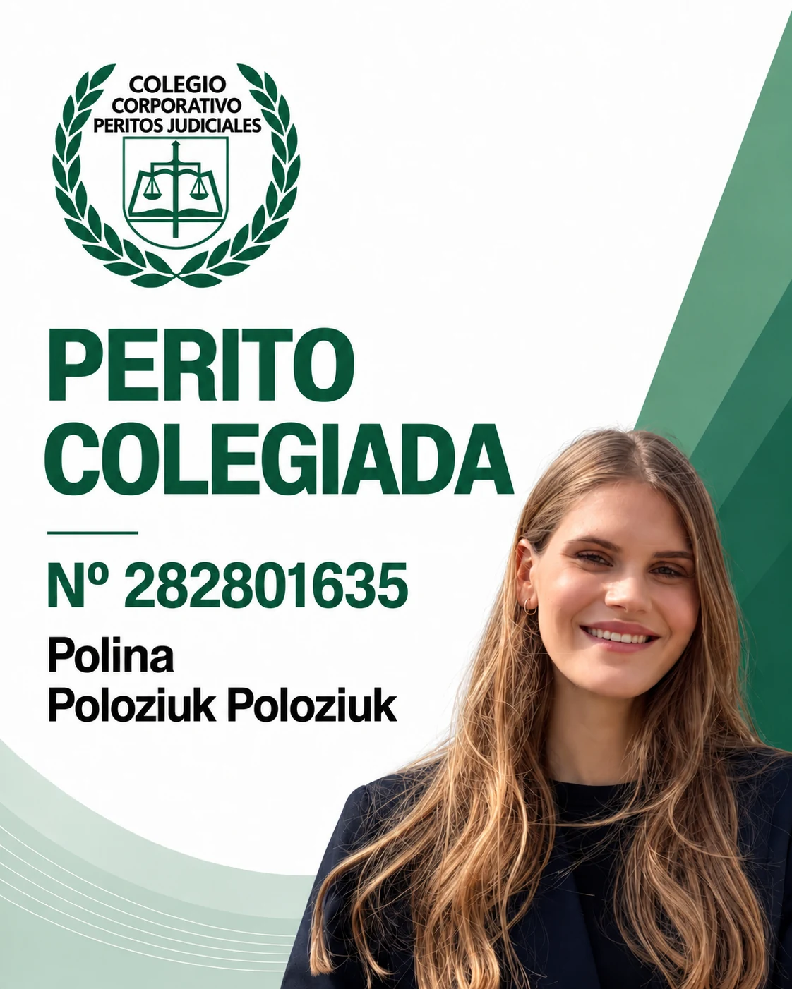 Perita colegiada n.º 282801635 · Polina Poloziuk Poloziuk